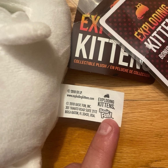 Exploding Kittens White Stuffed Animal Toy - Picture 3 of 5